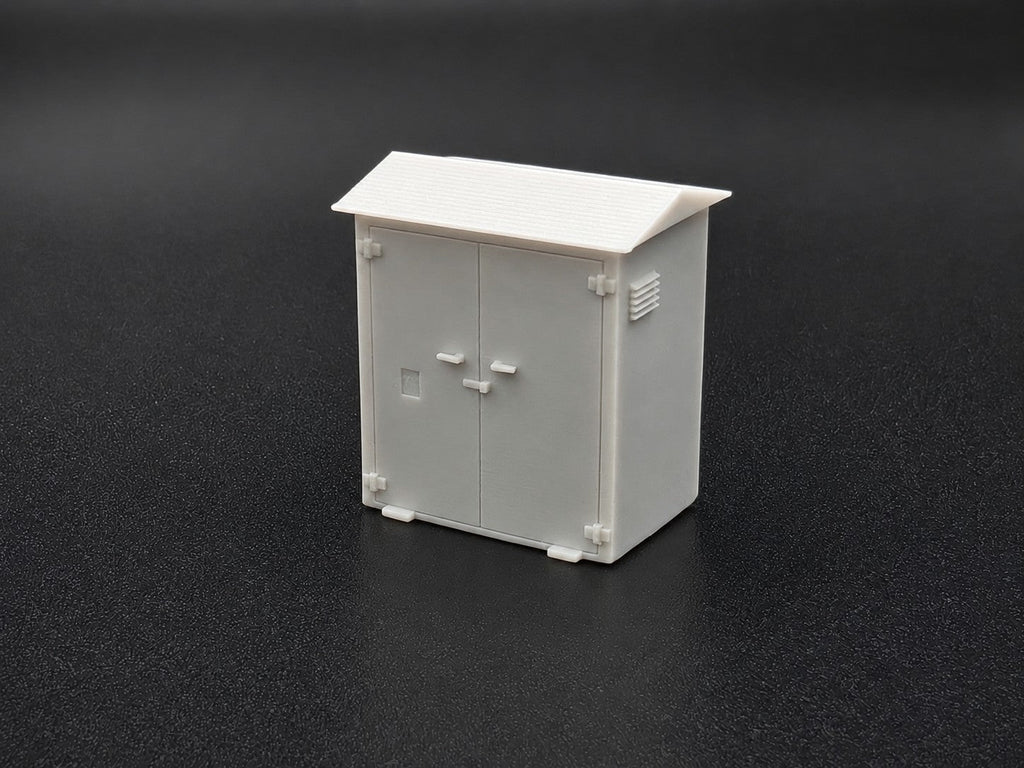 3D printed OO gauge lineside electrical cabinet, unpainted