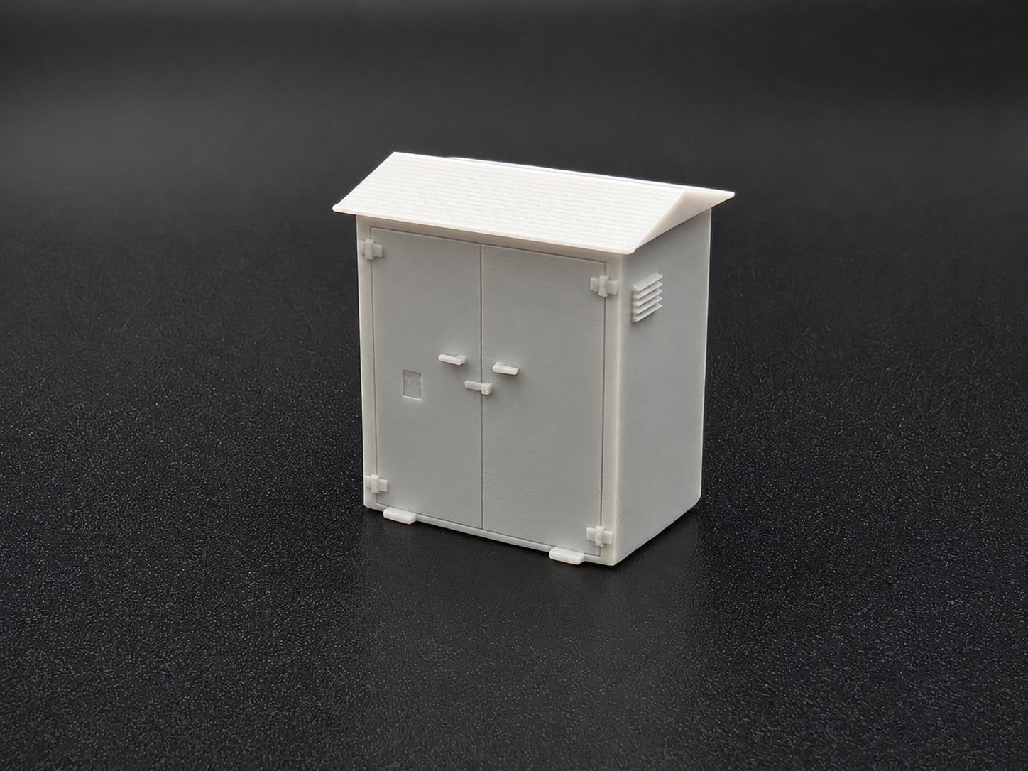 3D printed OO gauge lineside electrical cabinet, unpainted