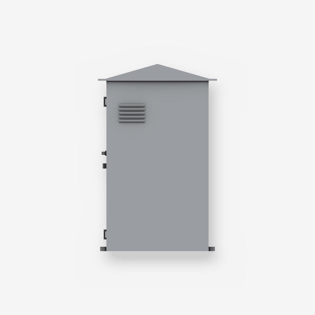 OO gauge lineside electrical cabinet, end view