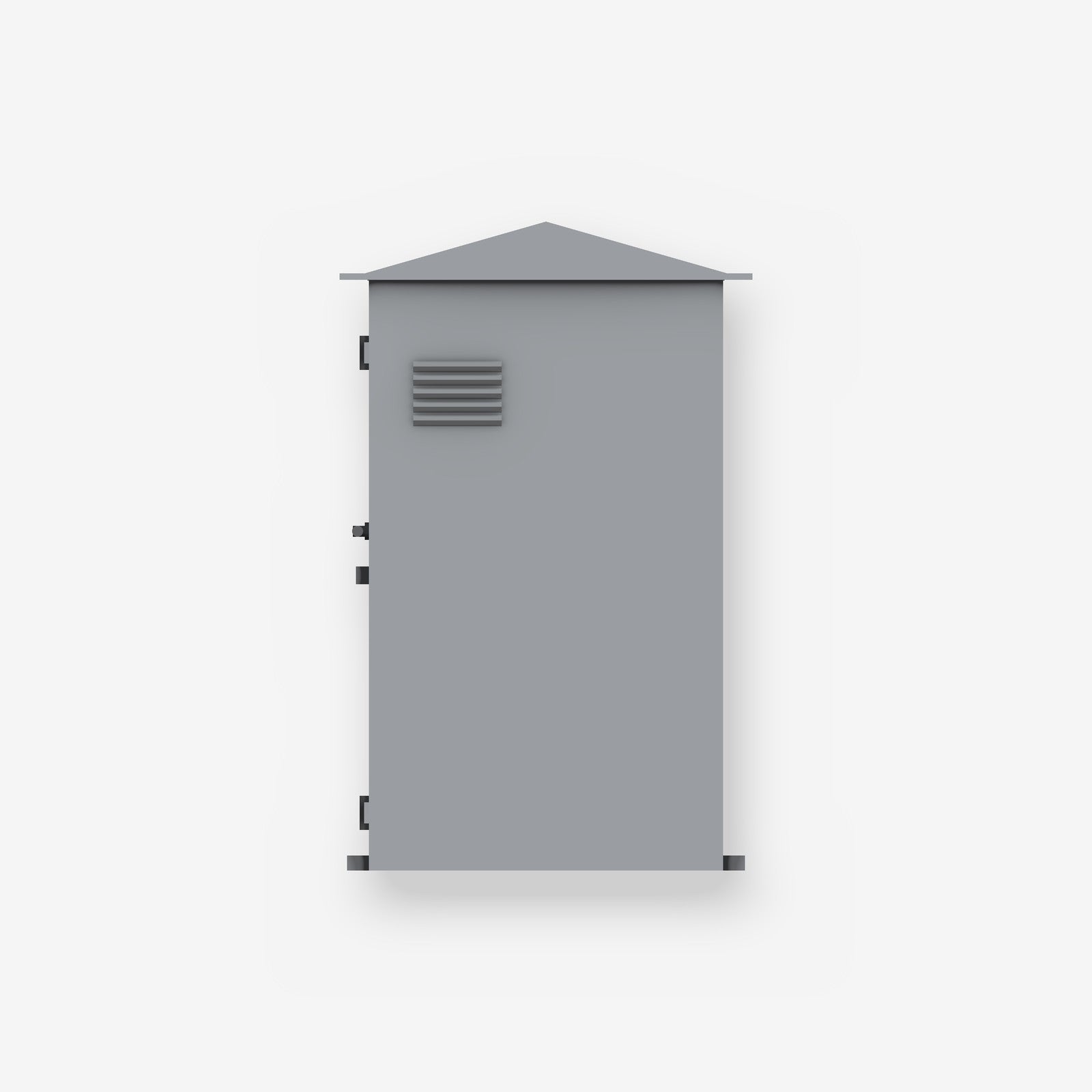 OO gauge lineside electrical cabinet, end view