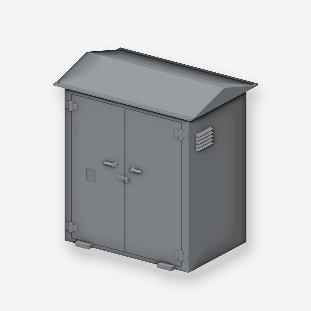 OO gauge lineside electrical cabinet, front left view