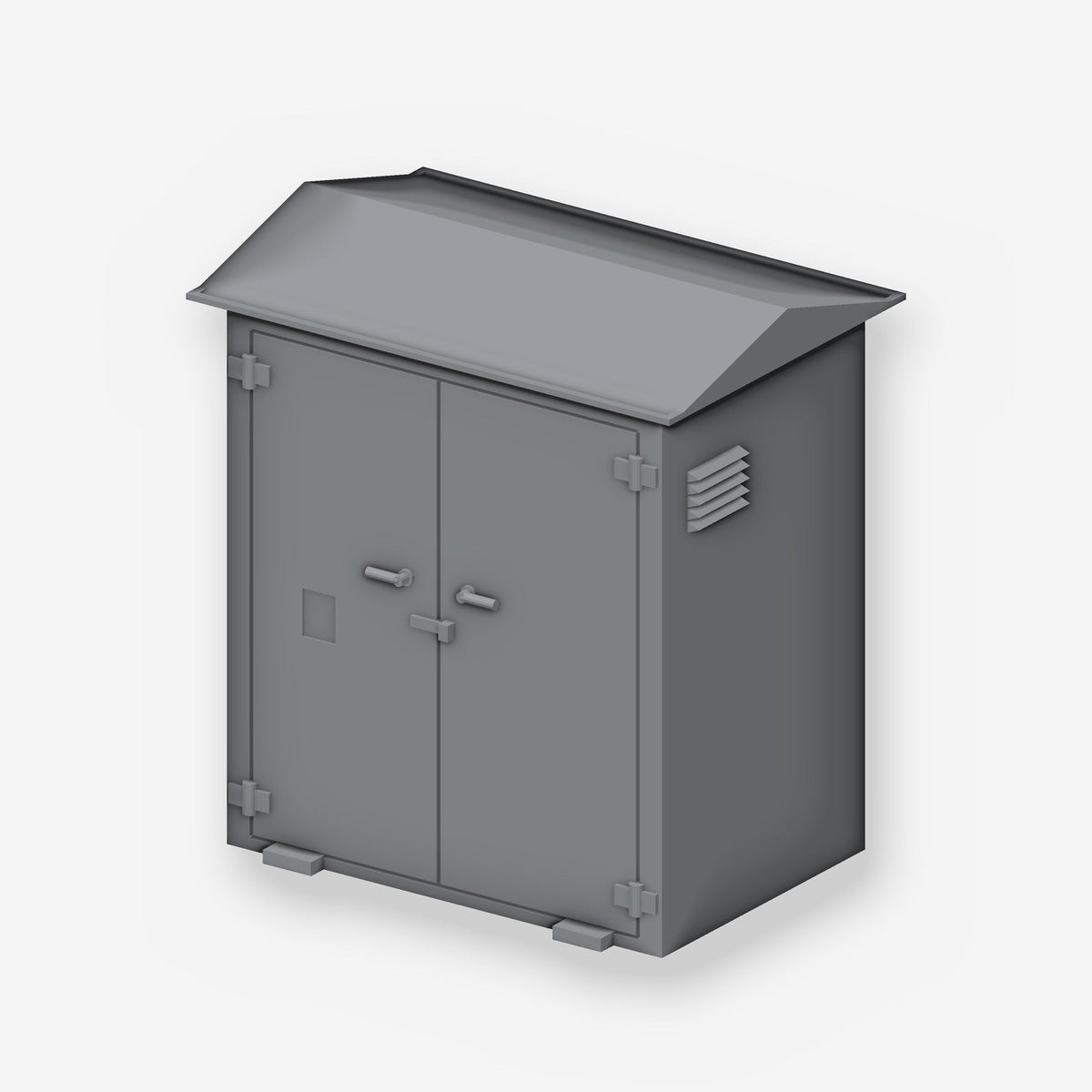OO gauge lineside electrical cabinet, front left view