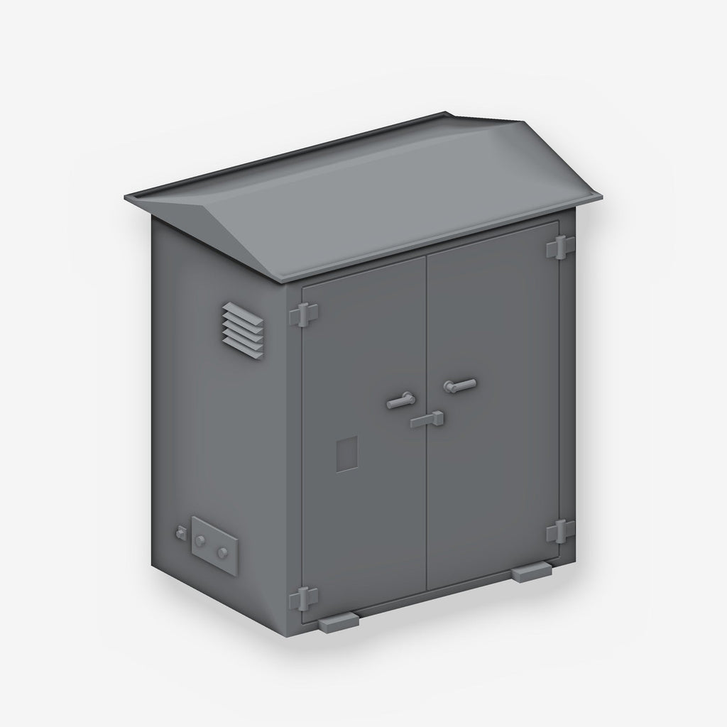 OO gauge lineside electrical cabinet, front right view