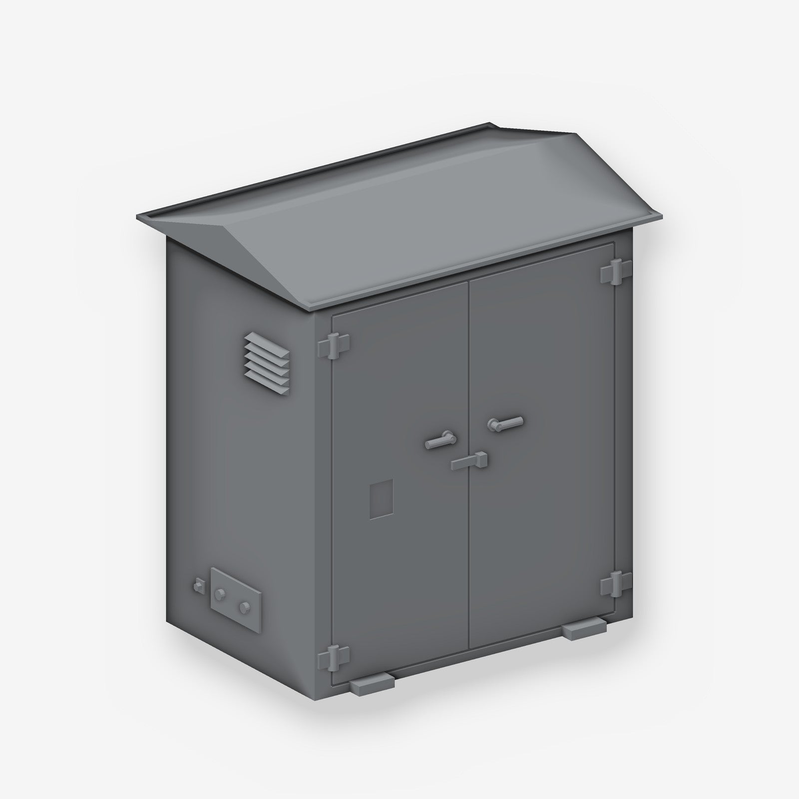 OO gauge lineside electrical cabinet, front right view