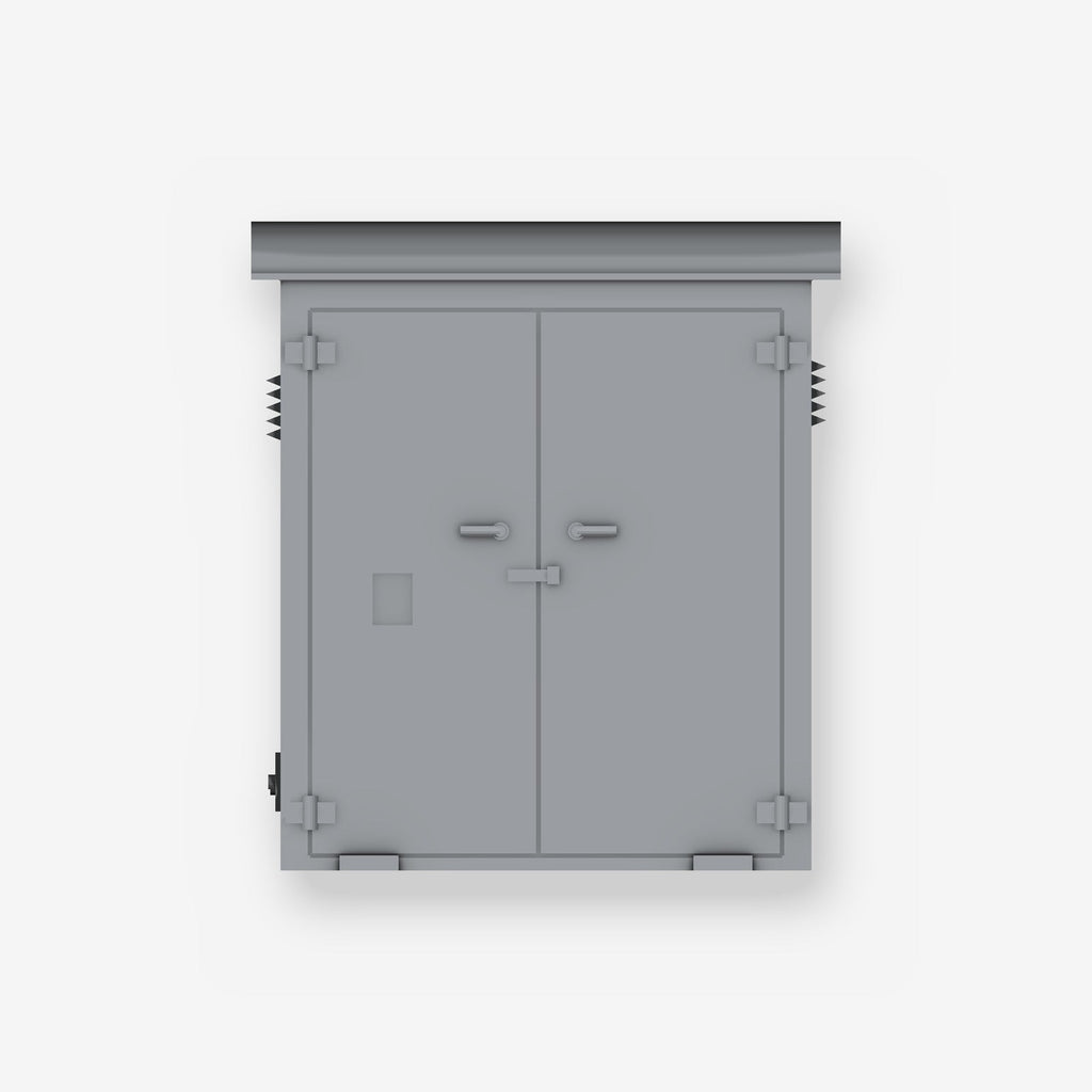 OO gauge lineside electrical cabinet, front view