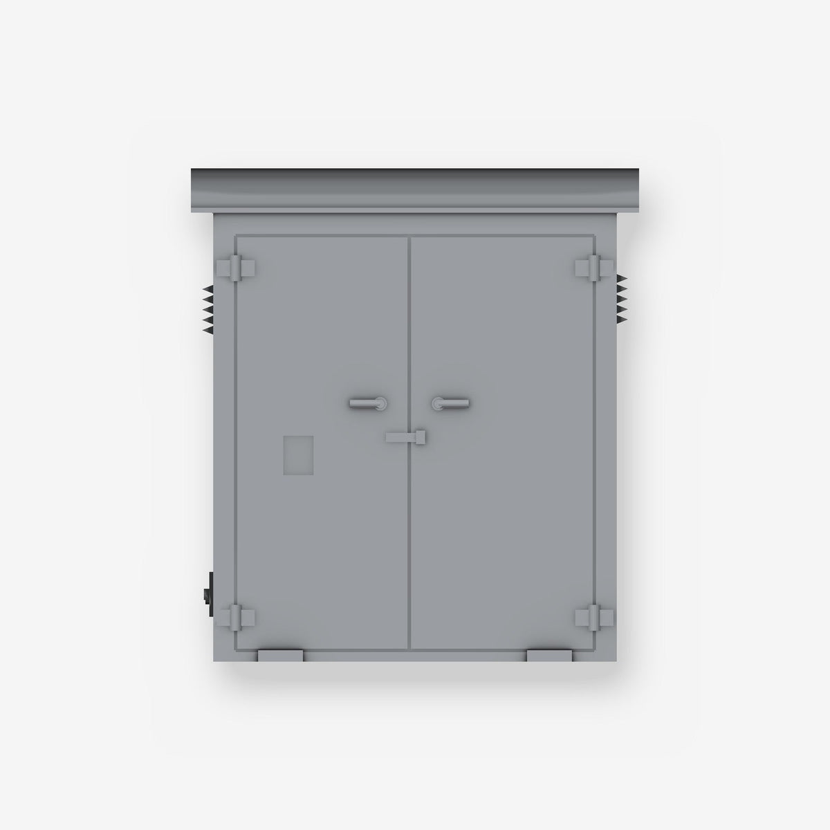 OO gauge lineside electrical cabinet, front view