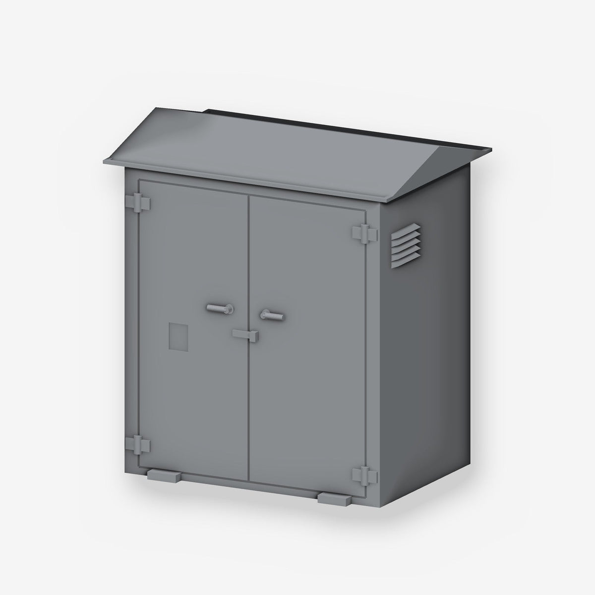 OO gauge lineside electrical cabinet, three-quarter view