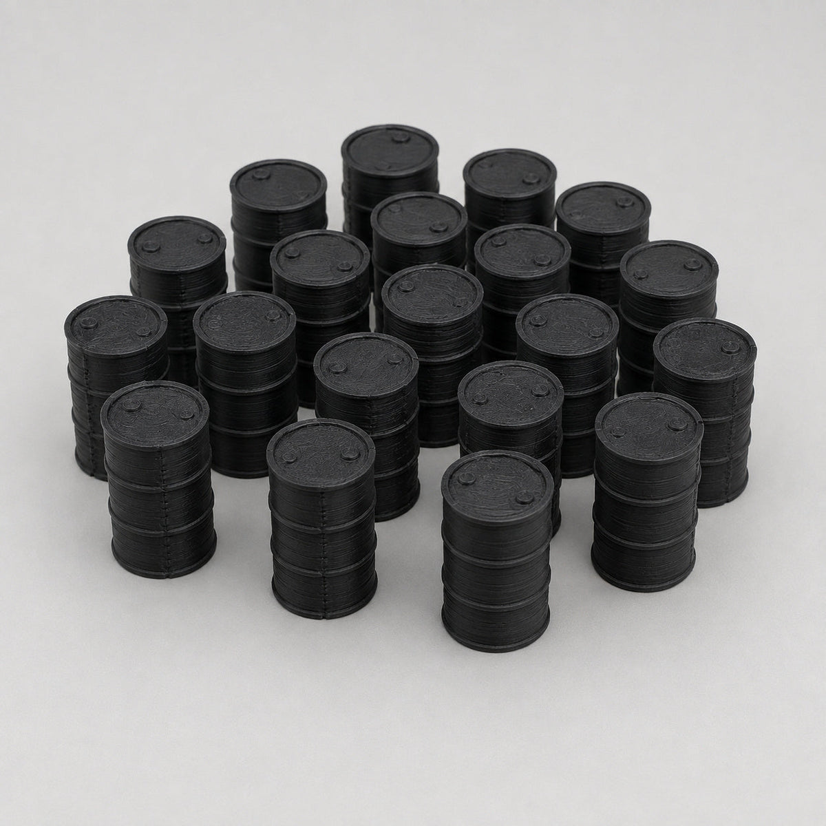 OO gauge oil drums in black, scenery pack