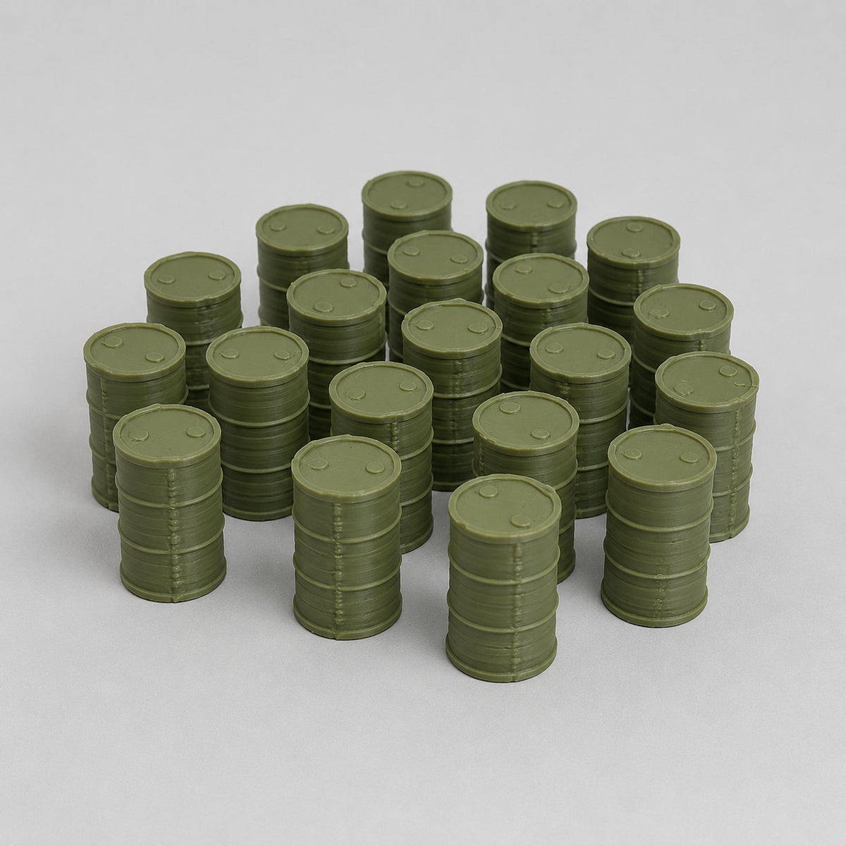 OO gauge oil drums in olive green, scenery pack