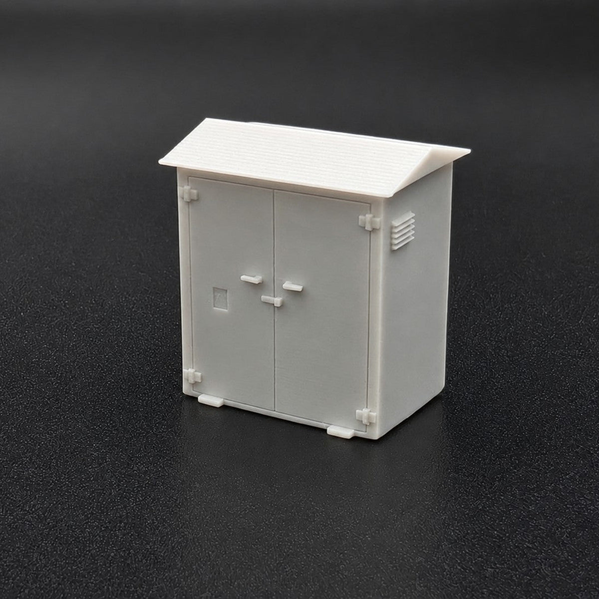 3D printed OO gauge lineside electrical cabinet, unpainted