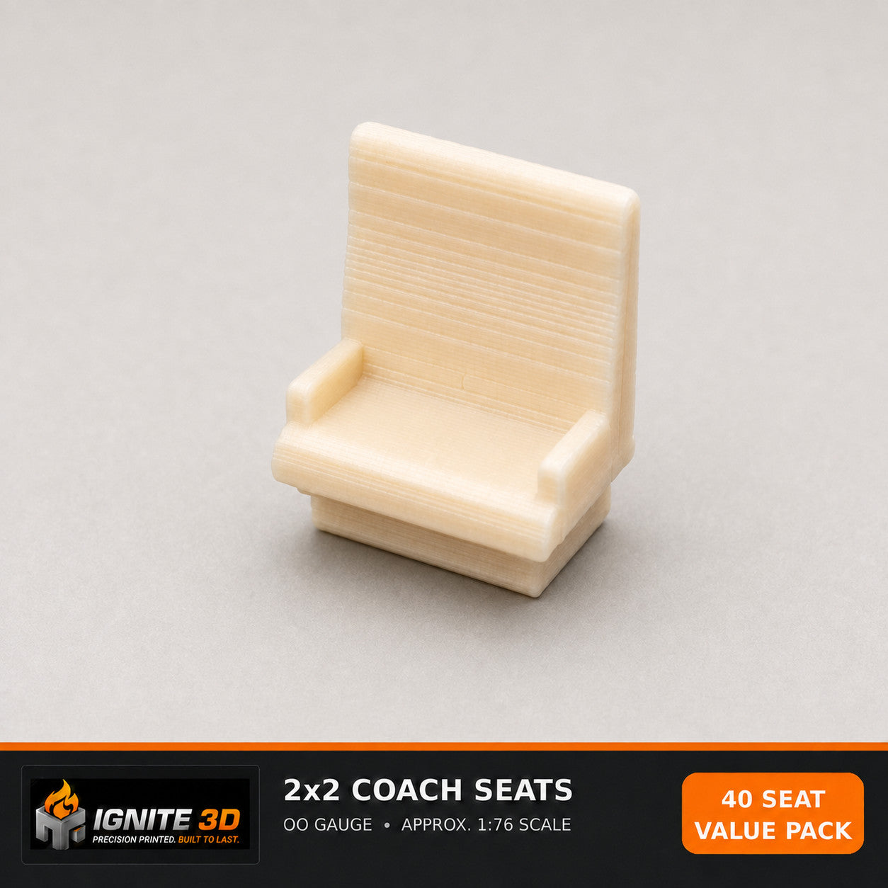 OO Gauge Southern Rail British Rail EMU 2x2 Coach Seat 40 Pack