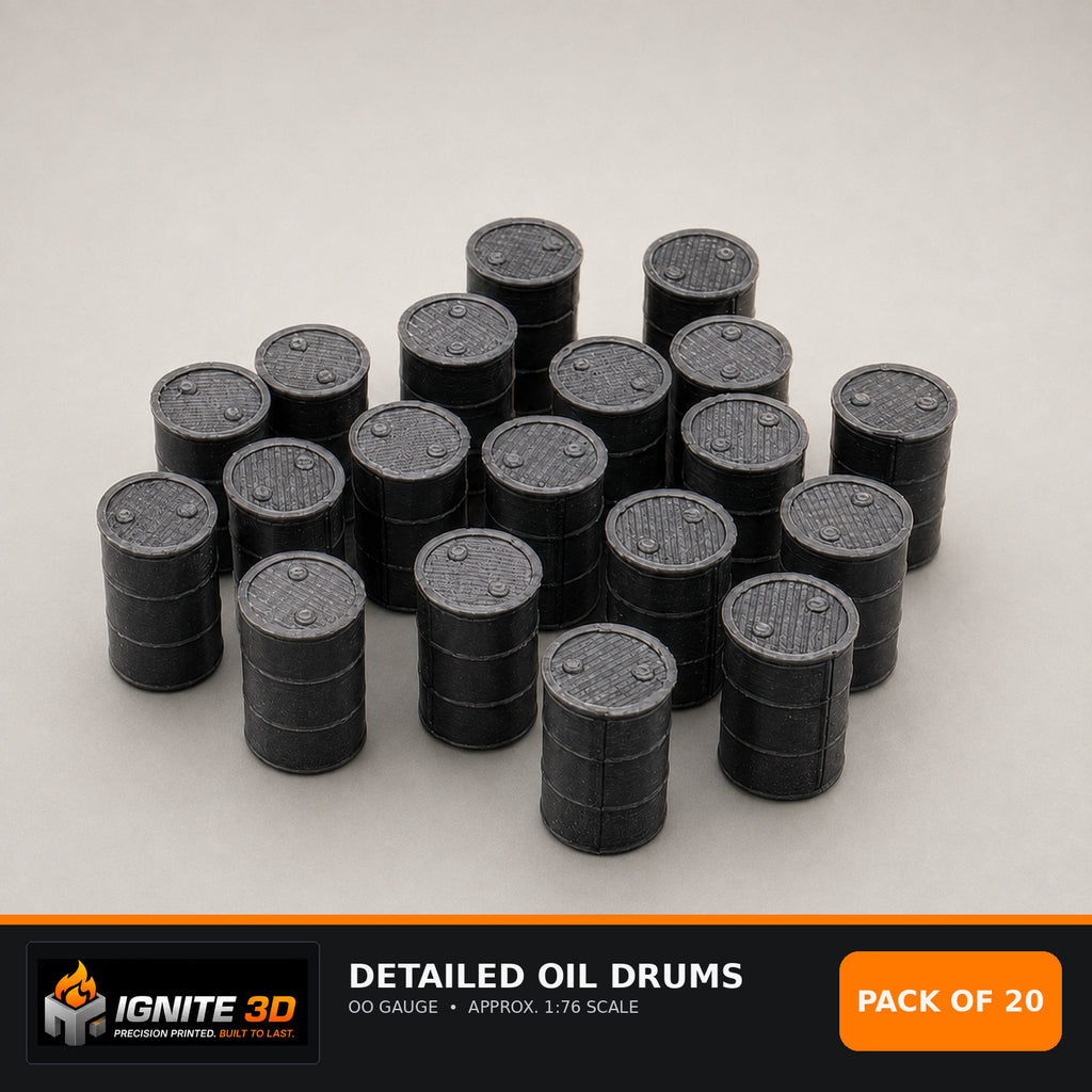 OO Gauge Oil Drums and Barrels Scenery Pack 20 Pack