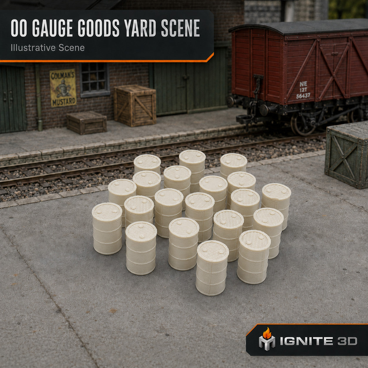 OO Gauge Oil Drums and Barrels Scenery Pack 20 Pack
