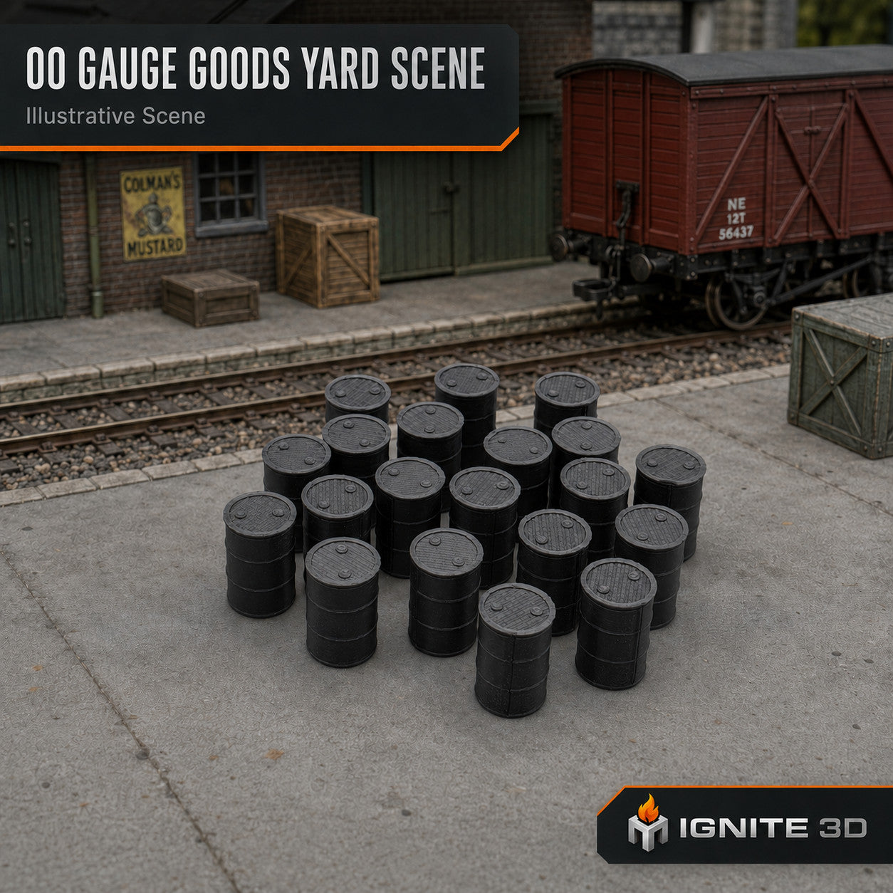OO Gauge Oil Drums and Barrels Scenery Pack 20 Pack